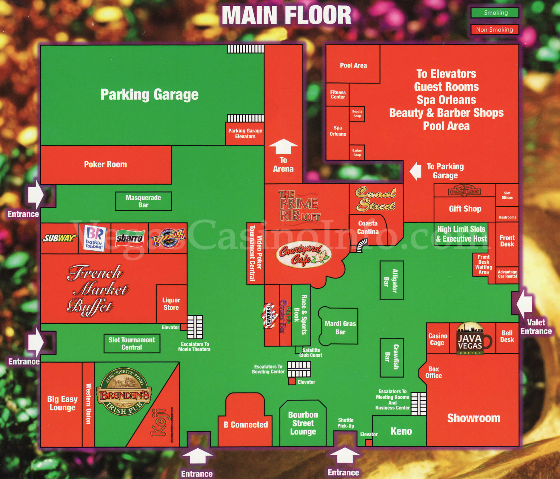 Orleans Hotel And Casino Map